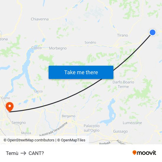 Temù to CANT? map