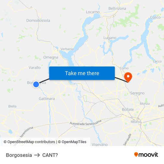 Borgosesia to CANT? map