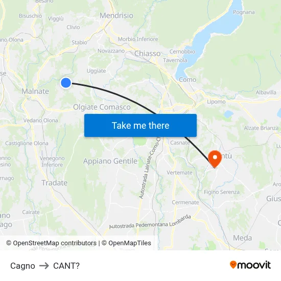 Cagno to Cant? map