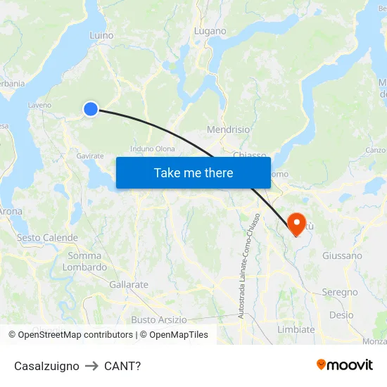 Casalzuigno to CANT? map