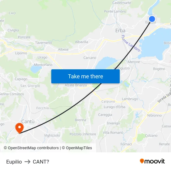 Eupilio to Cant? map