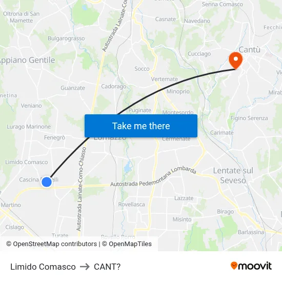 Limido Comasco to Cant? map