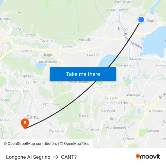 Longone Al Segrino to Cant? map