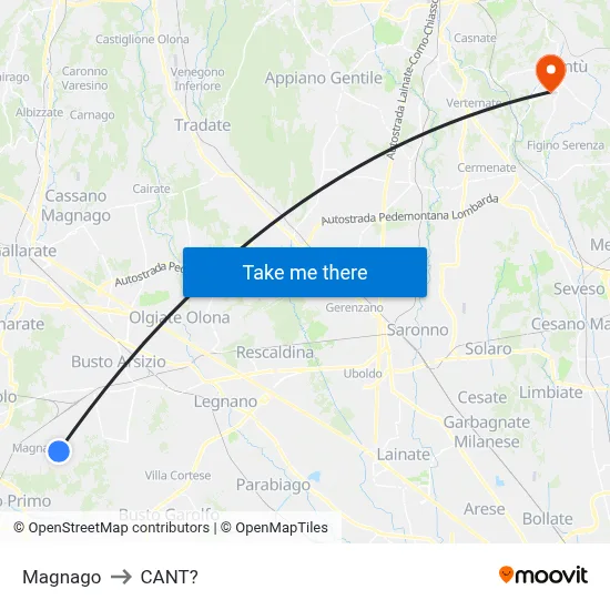 Magnago to Cant? map