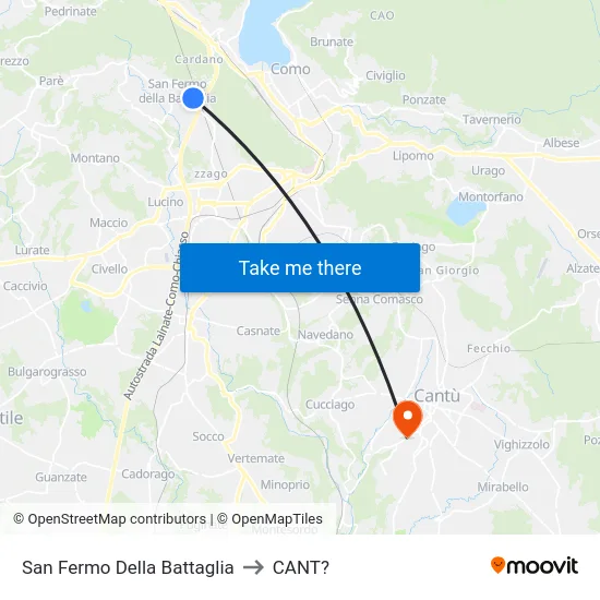 San Fermo Della Battaglia to Cant? map