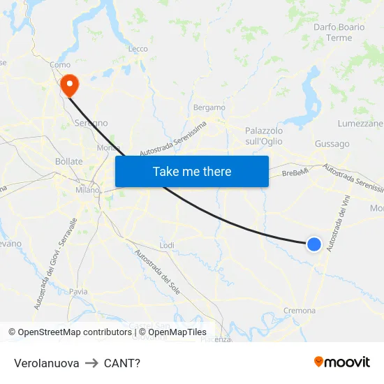 Verolanuova to Cant? map