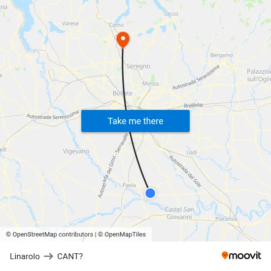 Linarolo to Cant? map