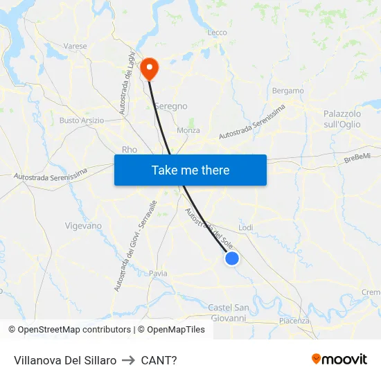 Villanova Del Sillaro to Cant? map