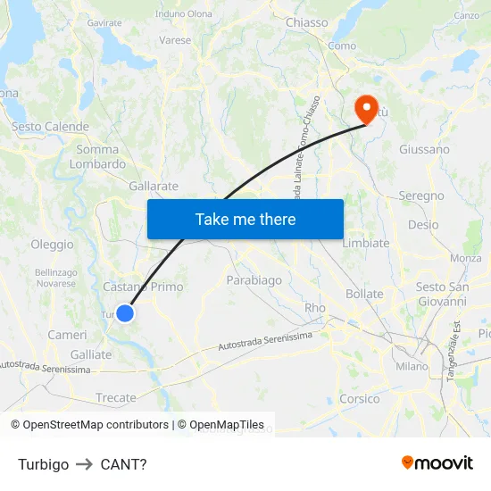 Turbigo to Cant? map