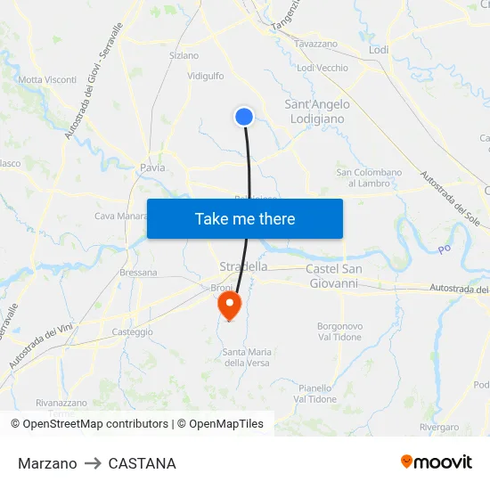 Marzano to Castana map