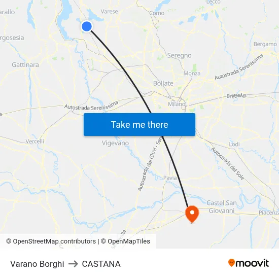 Varano Borghi to Castana map
