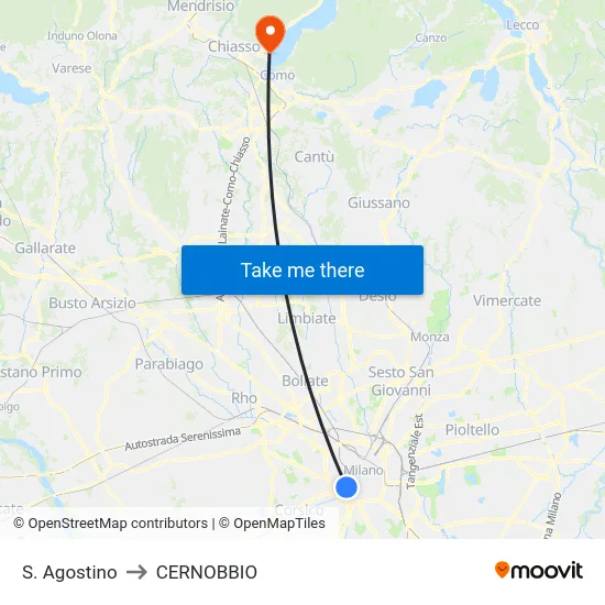 S. Agostino to CERNOBBIO map
