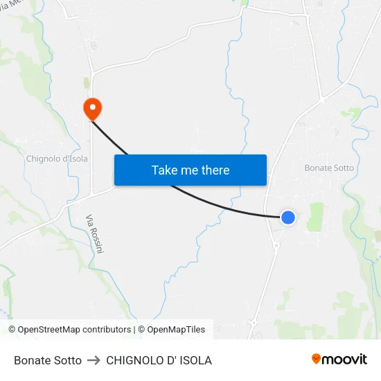 Bonate Sotto to CHIGNOLO D' ISOLA map