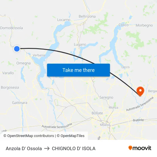 Anzola D' Ossola to CHIGNOLO D' ISOLA map