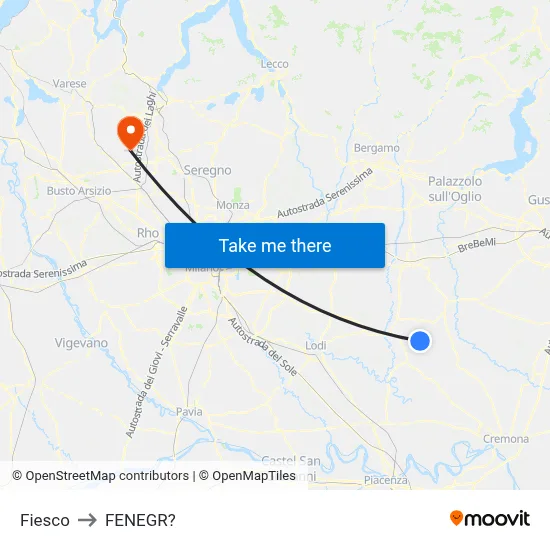 Fiesco to Fenegro map