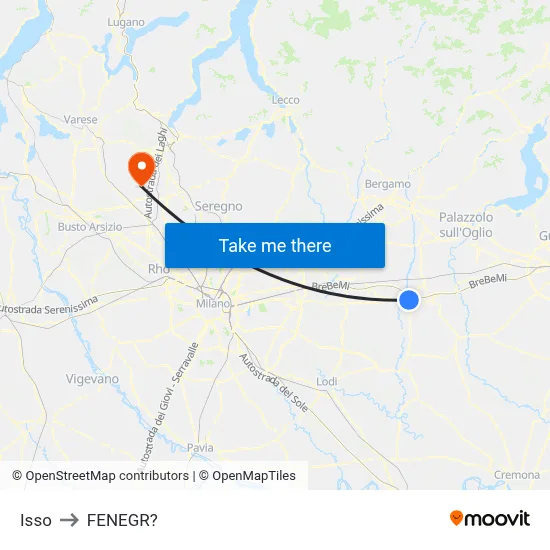 Isso to Fenegro map