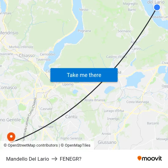 Mandello Del Lario to Fenegro map