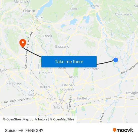 Suisio to Fenegro map