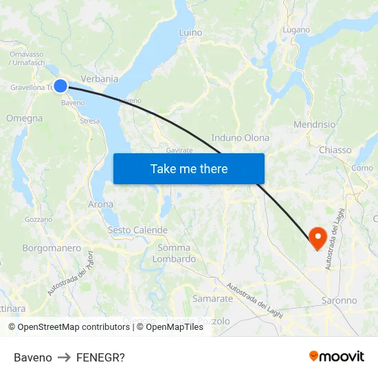 Baveno to Fenegro map