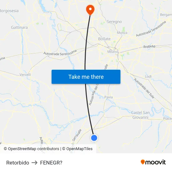 Retorbido to Fenegro map