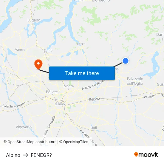Albino to Fenegro map