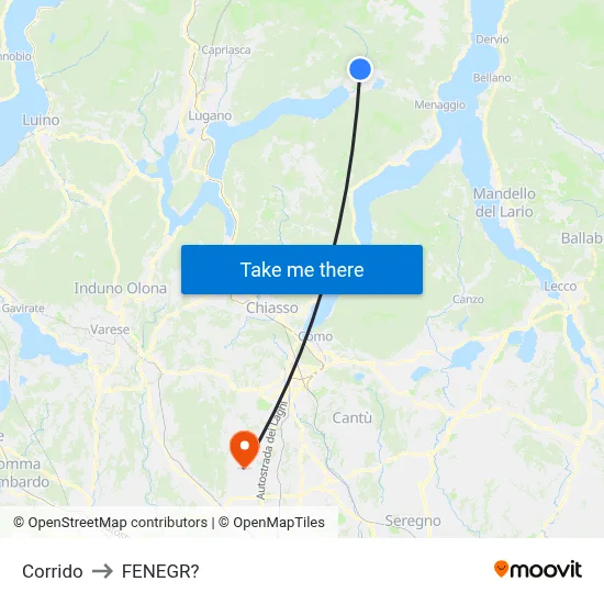 Corrido to Fenegro map