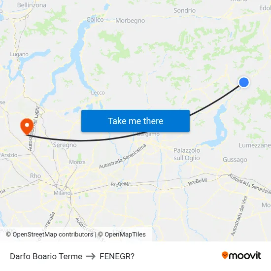 Darfo Boario Terme to Fenegro map