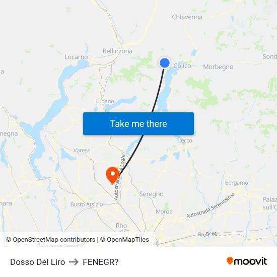 Dosso Del Liro to Fenegro map