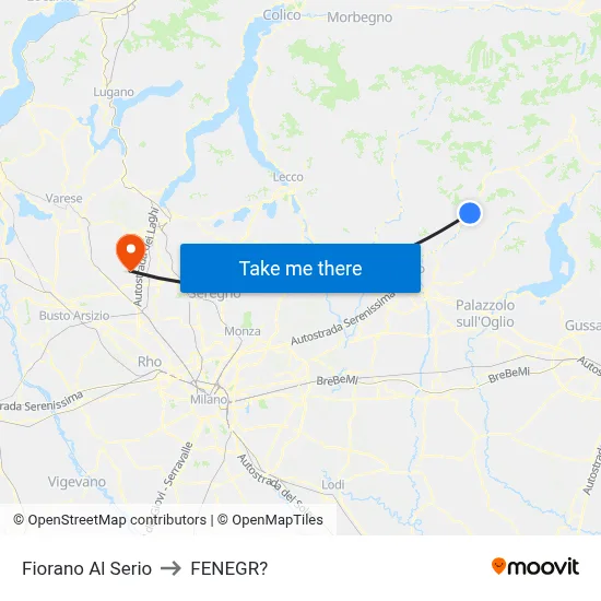 Fiorano al Serio to Fenegro map
