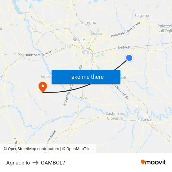 Agnadello to Gambol map