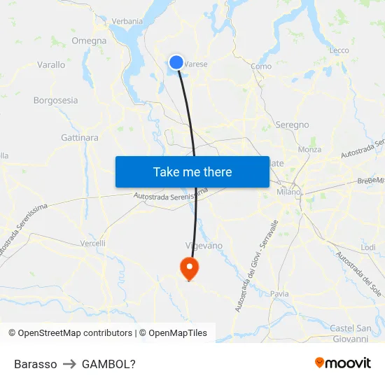 Barasso to Gambol map