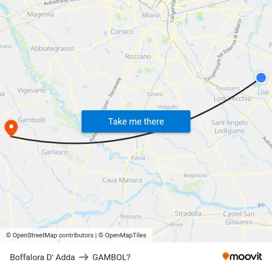 Boffalora D'Adda to Gambol map