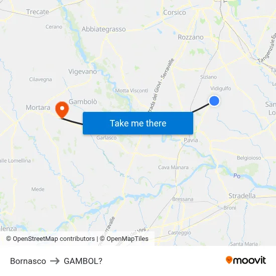 Bornasco to Gambol map