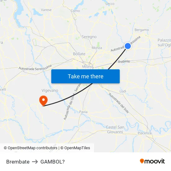 Brembate to GAMBOL? map