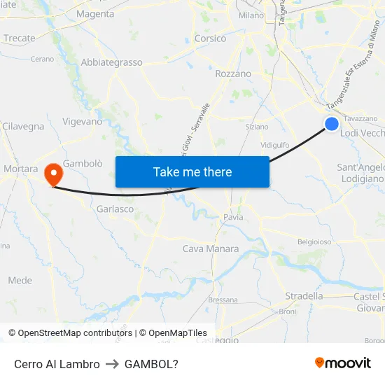 Cerro Al Lambro to Gambol map