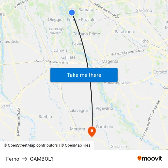 Ferno to Gambol map