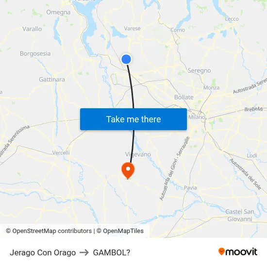 Jerago con Orago to Gambol map