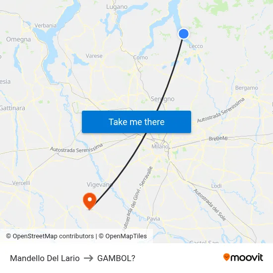 Mandello Del Lario to Gambol map