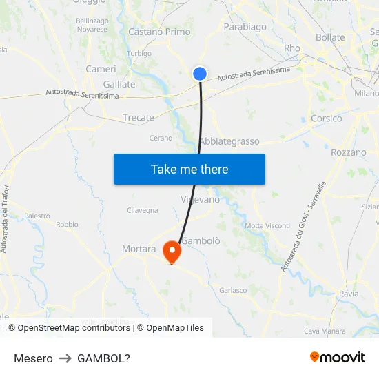 Mesero to Gambol map