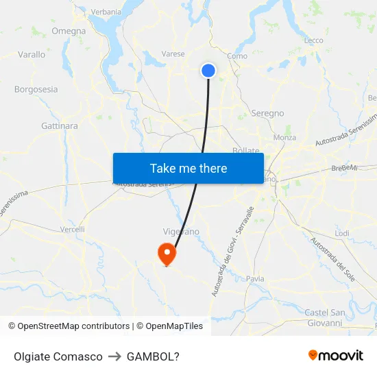 Olgiate Comasco to GAMBOL? map