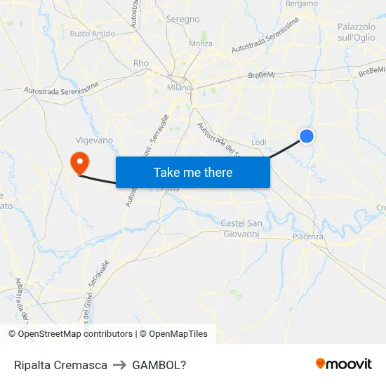 Ripalta Cremasca to Gambol map