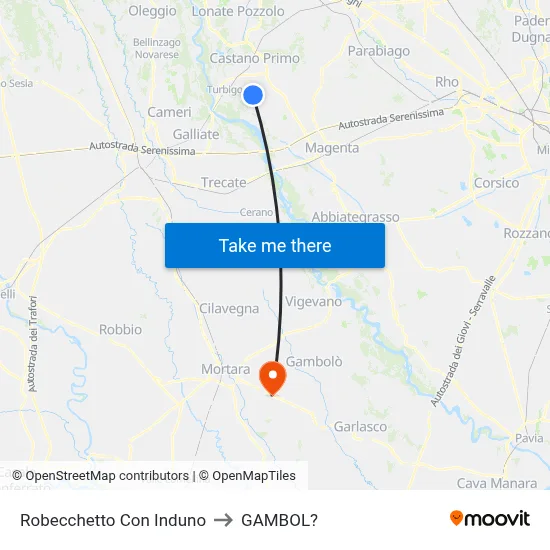 Robecchetto Con Induno to Gambol map