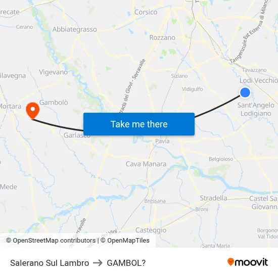 Salerano Sul Lambro to Gambol map