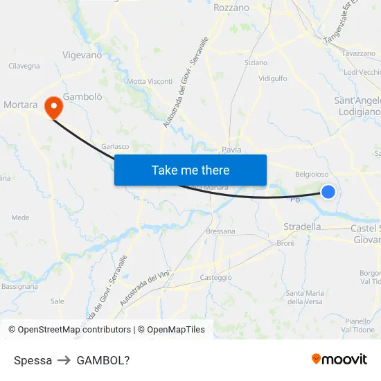 Spessa to Gambol map
