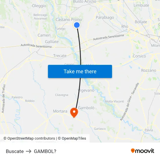 Buscate to Gambol map