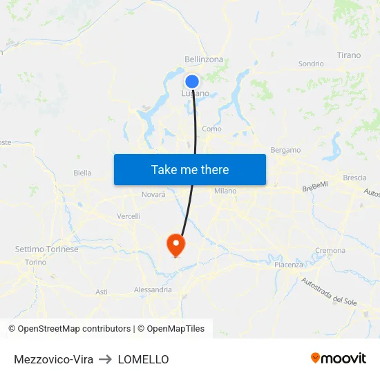 Mezzovico-Vira to LOMELLO map