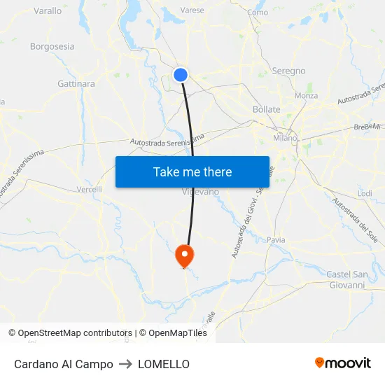 Cardano Al Campo to LOMELLO map