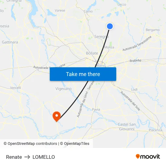 Renate to LOMELLO map