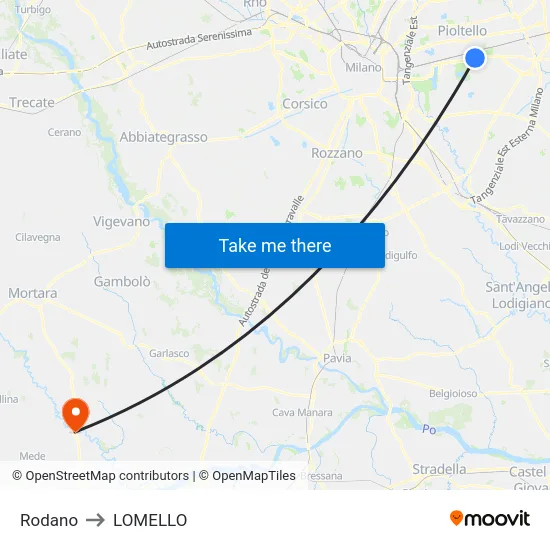 Rodano to LOMELLO map