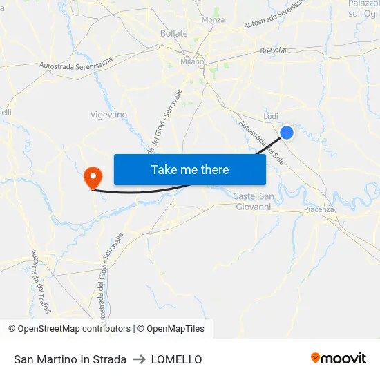 San Martino In Strada to LOMELLO map